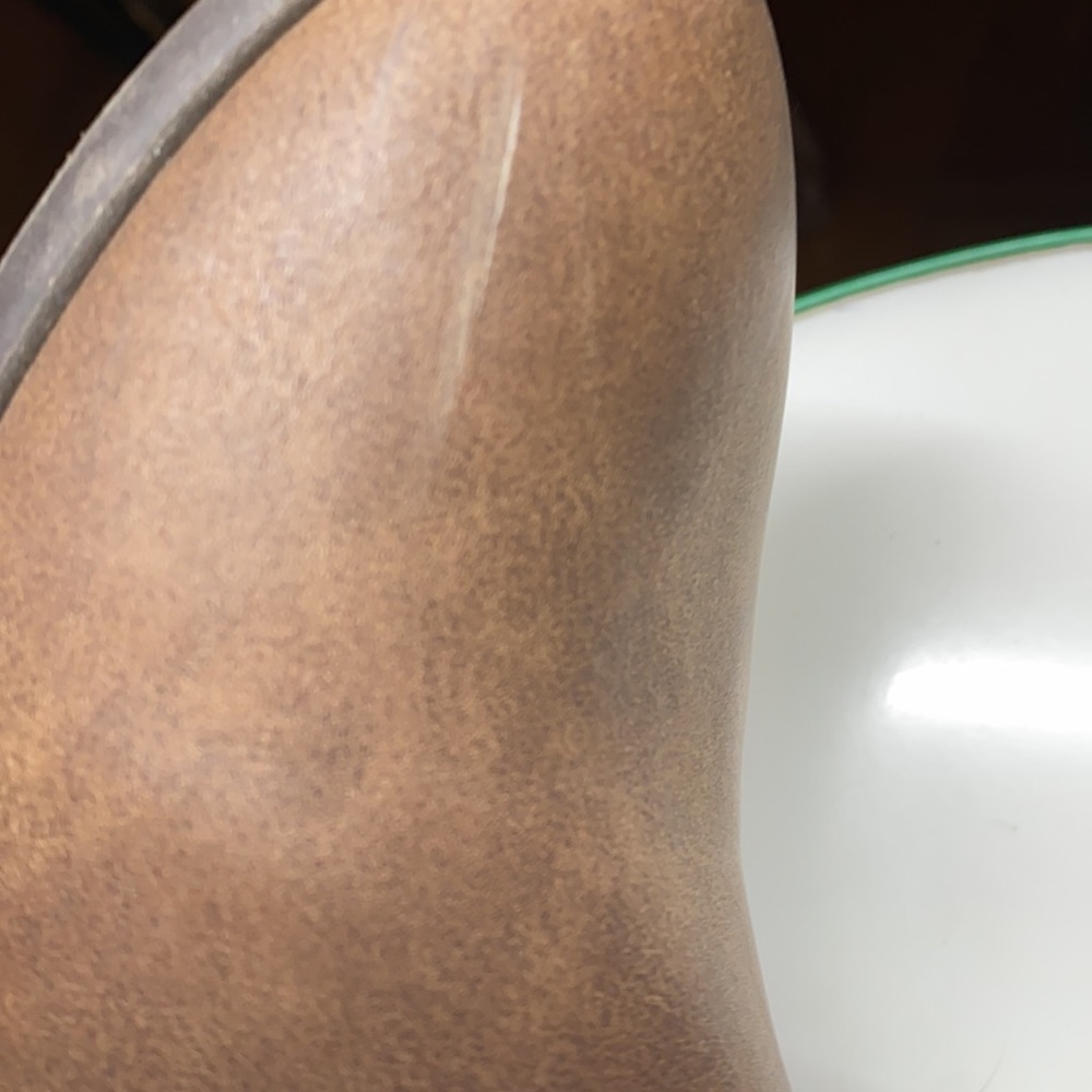 Deep Brown ankle boots( light from overhead lamp distorts the color) - Picture 9 of 10